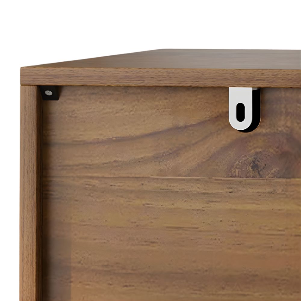 Walnut Wood Buffet Cabinet with Line Groove Design,Sideboard Buffet Cabinet With Storage