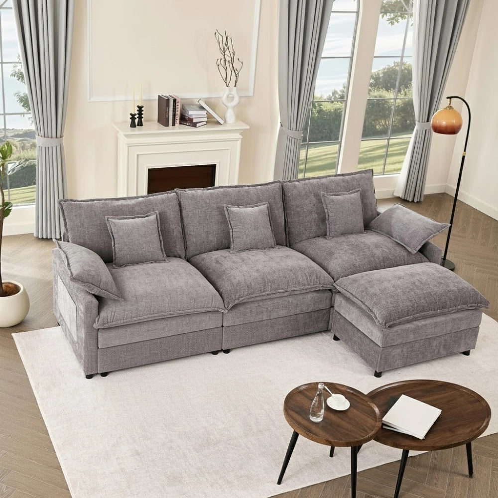 Cloud 102" Modular L-Shaped Sectional Sofa – Cloud Gray Chenille