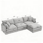 Cloud 102" Modular L-Shaped Sectional Sofa – Cloud Gray Chenille