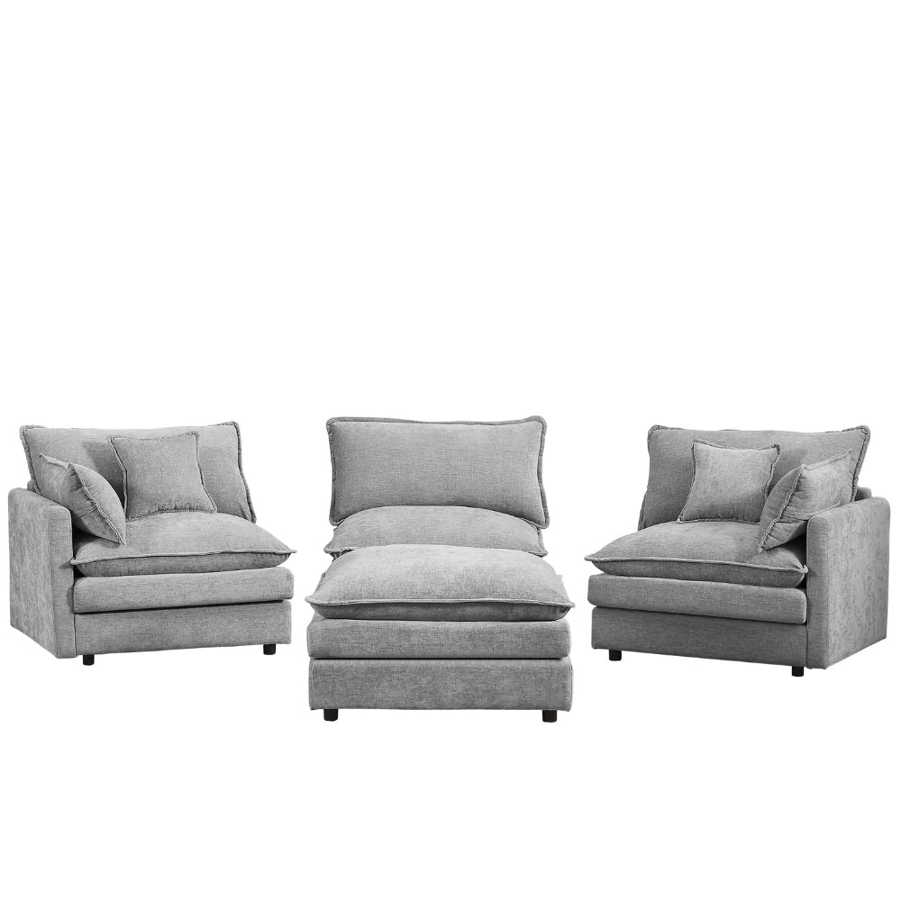 Cloud 102" Modular L-Shaped Sectional Sofa – Cloud Gray Chenille