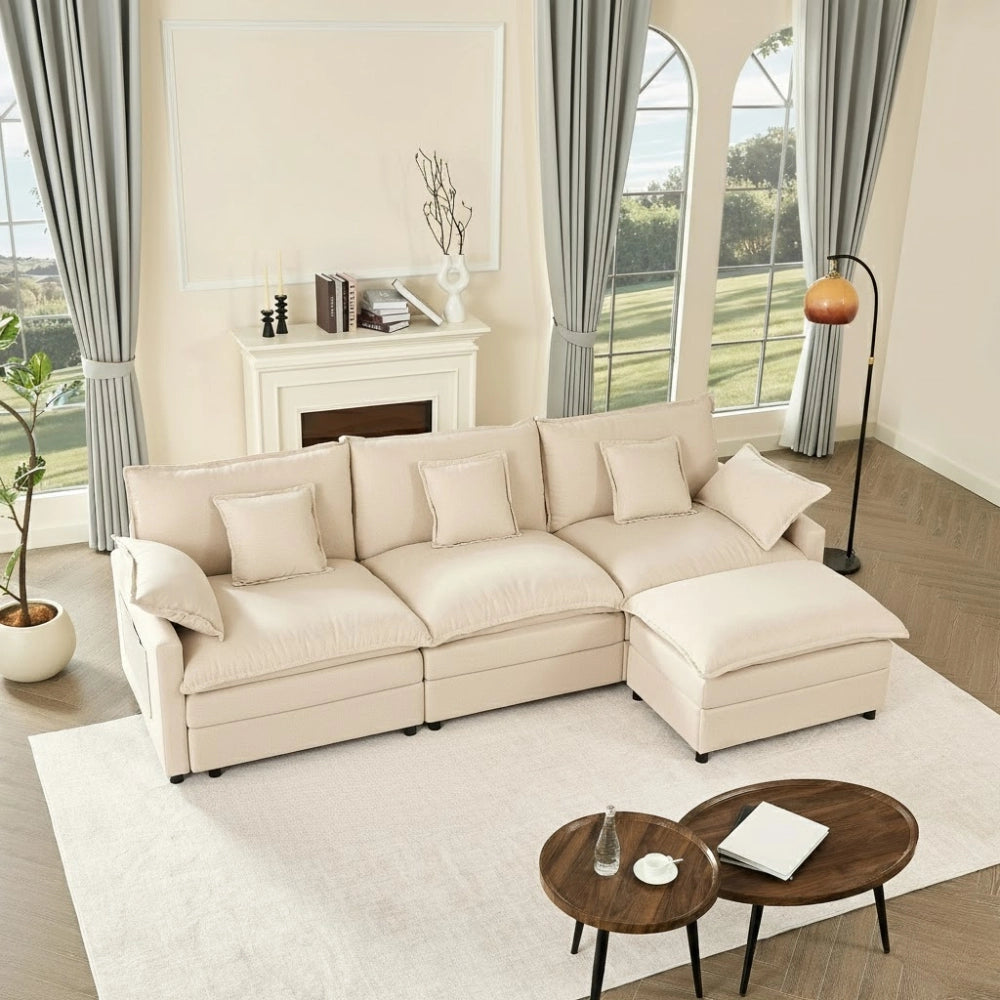 Cloud 102" Modular L-Shaped Sectional Sofa – Beige