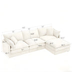 Cloud 102" Modular L-Shaped Sectional Sofa – Beige