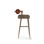 Luxury Modern Bar Stool Velvet Leather Solid Wood High Chair