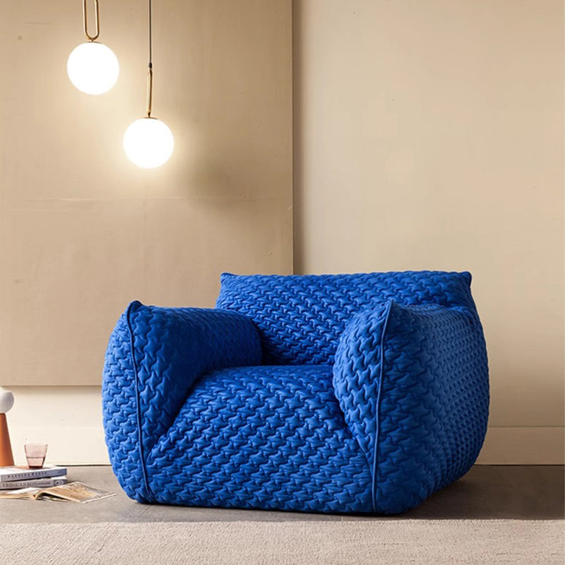Modern blue fluffy lounge chair