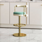 Luxury Adjustable Swivel Bar Stool Stainless Steel Velvet Chair
