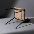 Light luxury metal backrest stool saddle leather dining chair