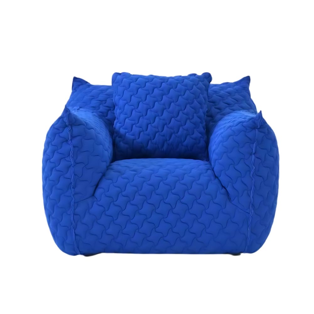 Modern blue fluffy lounge chair