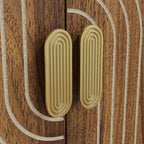 Walnut Wood Buffet Cabinet with Line Groove Design,Sideboard Buffet Cabinet With Storage