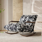 Mid-century Modern Rocking Chair | Retro Style, Solid Wood & Velvet Comfort