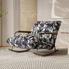 Mid-century Modern Rocking Chair | Retro Style, Solid Wood & Velvet Comfort