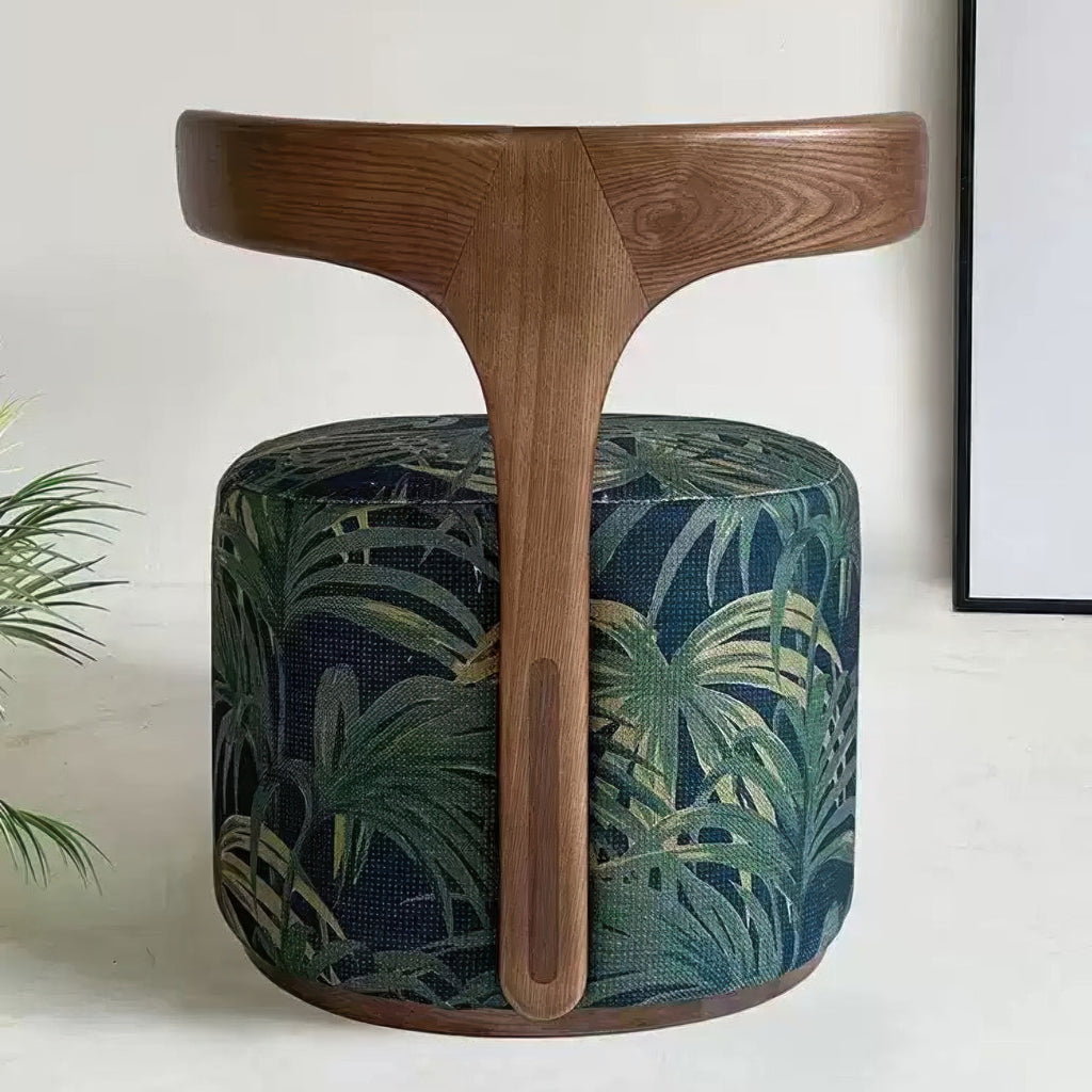 Elegant European Nordic Style | Solid Wood & Leather Accent Lounge Chairs