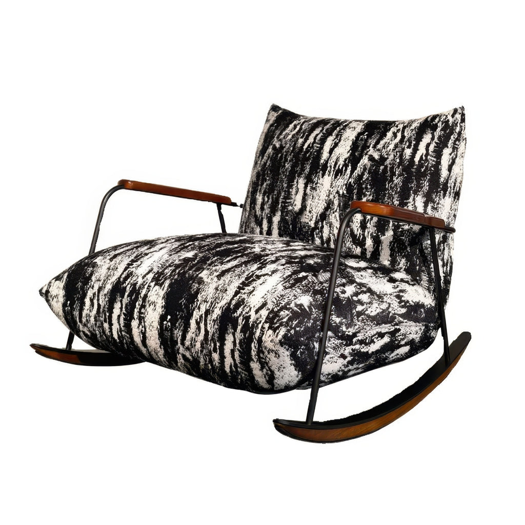 Mid-century Modern Rocking Chair | Retro Style, Solid Wood & Velvet Comfort