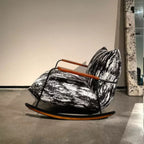 Mid-century Modern Rocking Chair | Retro Style, Solid Wood & Velvet Comfort