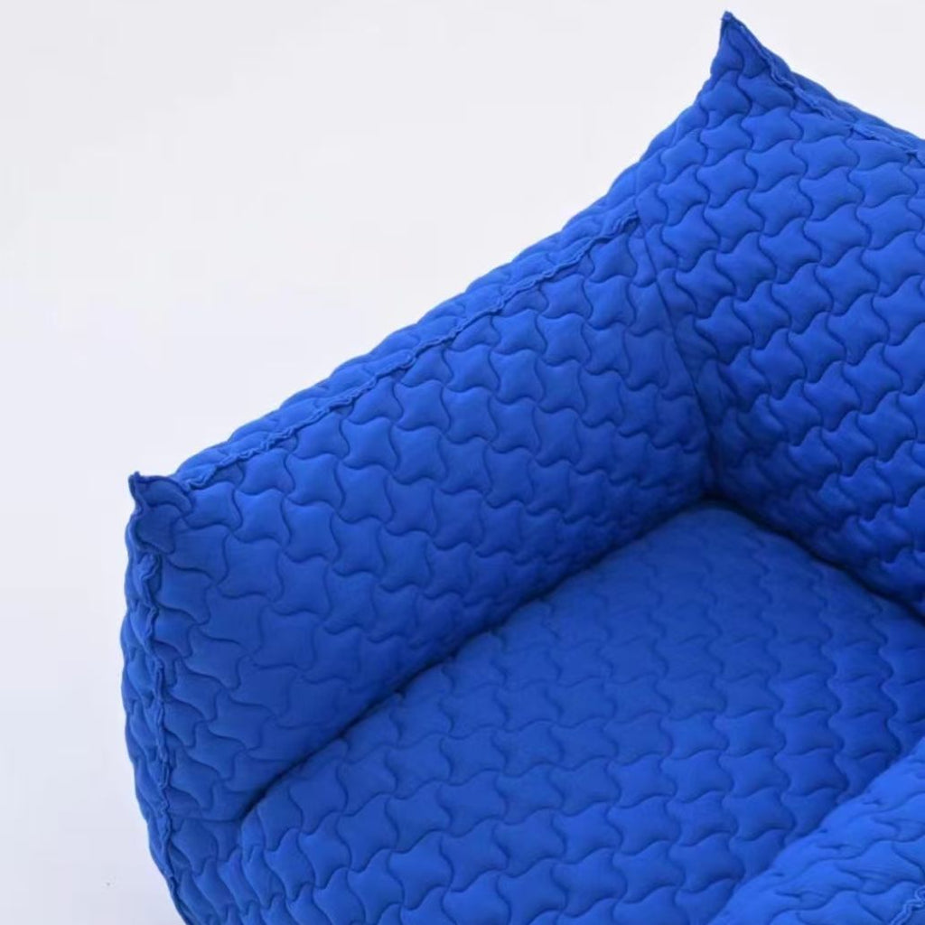 Modern blue fluffy lounge chair