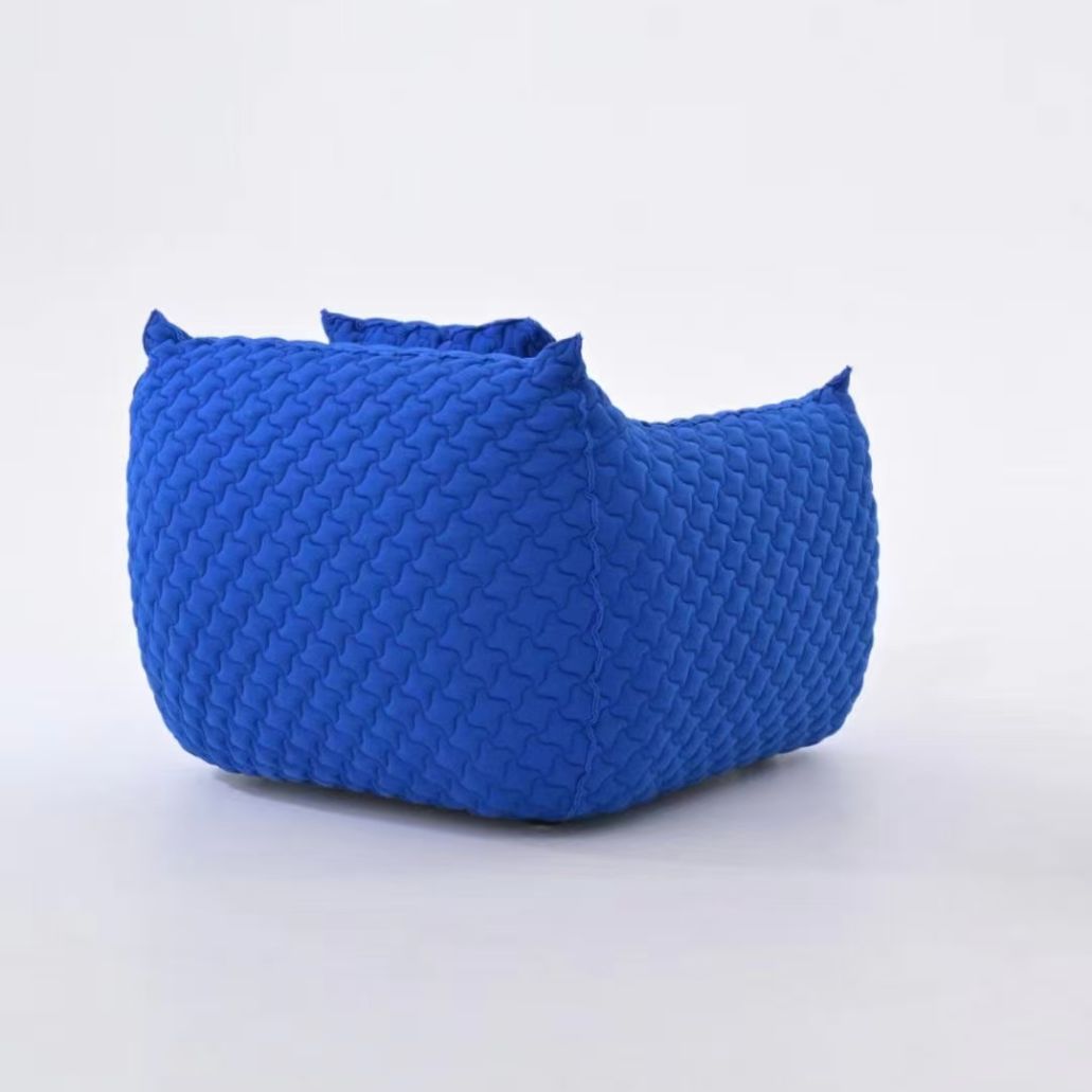 Modern blue fluffy lounge chair