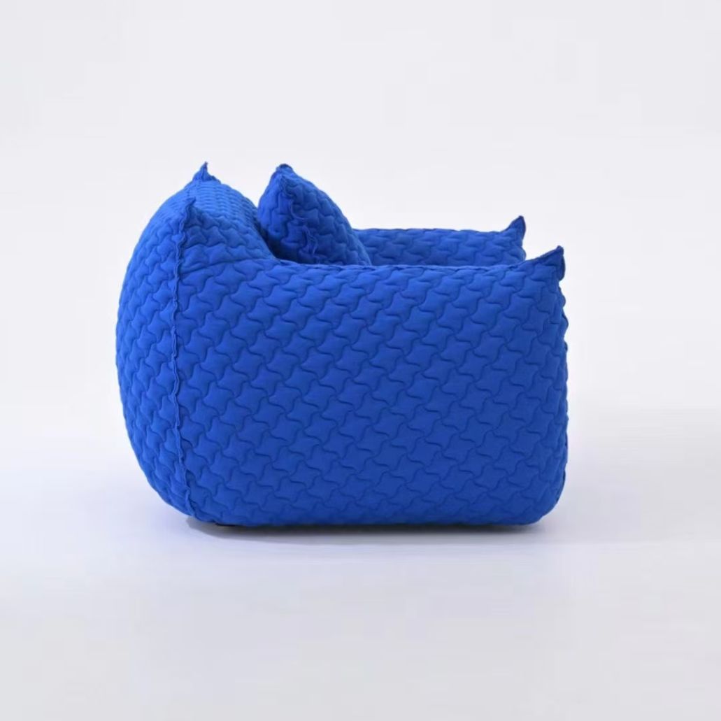 Modern blue fluffy lounge chair