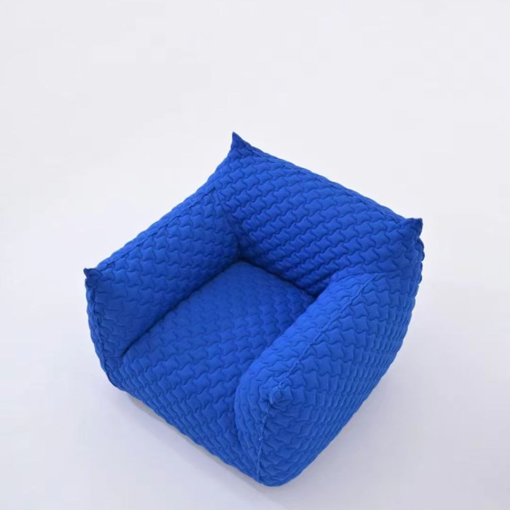 Modern blue fluffy lounge chair