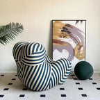 Shaped Single Couch with Round Ottoman