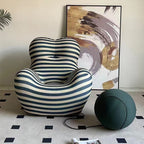 Shaped Single Couch with Round Ottoman