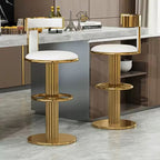 Luxury Gold Stainless Steel Bar Stool Upholstered Chair