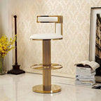 Luxury Gold Stainless Steel Bar Stool Upholstered Chair