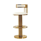 Luxury Gold Stainless Steel Bar Stool Upholstered Chair