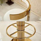 Luxury Gold Stainless Steel Bar Stool Upholstered Chair