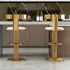 Luxury Gold Stainless Steel Bar Stool Upholstered Chair