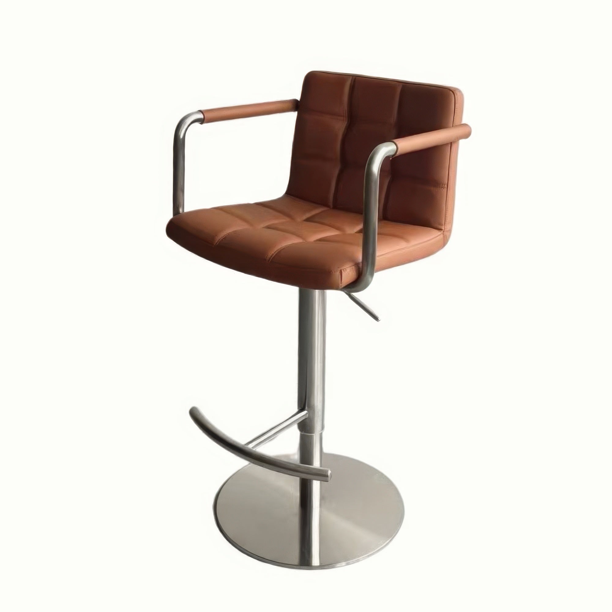 Modern Design Adjustable Bar Chair with Leather Upholstery