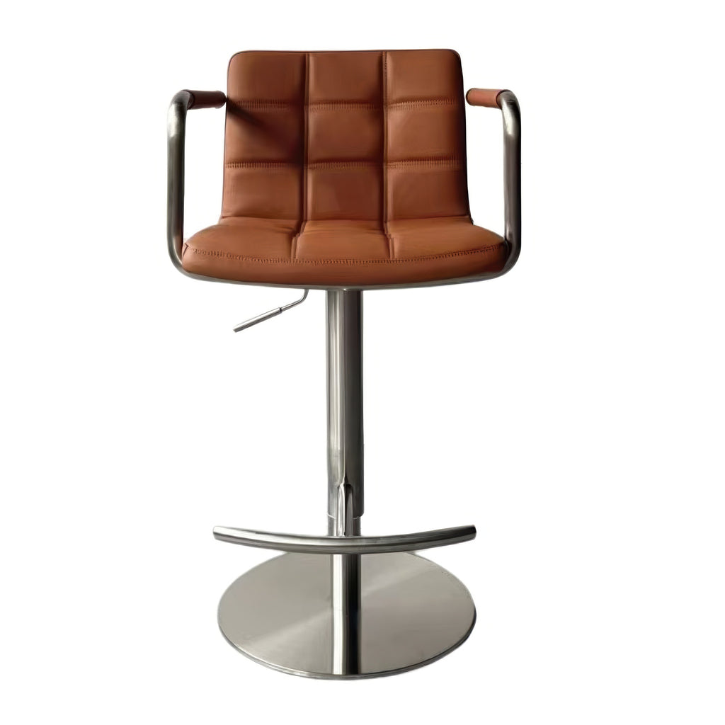 Modern Design Adjustable Bar Chair with Leather Upholstery