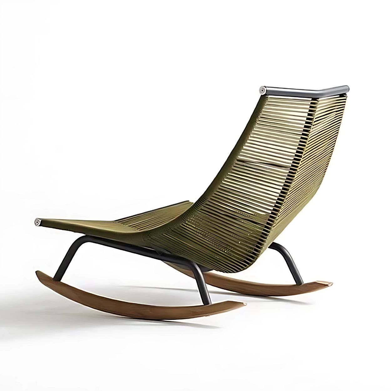 Modern Nordic Rattan Rocking Chair Outdoor Balcony Sofa