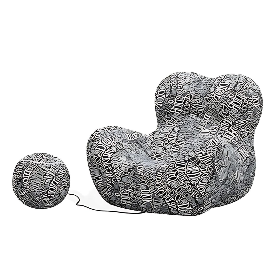 Shaped Single Couch with Round Ottoman