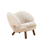 Modern Nordic Wooden Accent Chair Velvet Lounge Sofa Chair