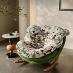Butterfly Print Rocking Chair with Comfortable Upholstery