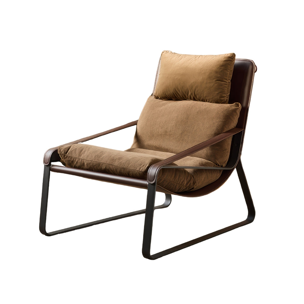 Nordic-style lounge chair with a down-filled back cushion.