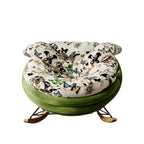 Butterfly Print Rocking Chair with Comfortable Upholstery