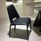 Saddle leather modern light luxury dining chair