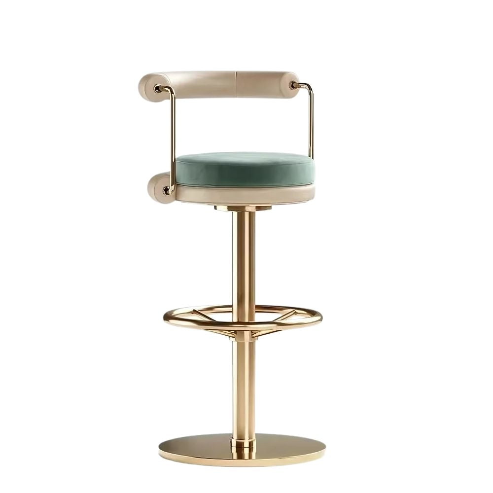 Luxury Adjustable Swivel Bar Stool Stainless Steel Velvet Chair