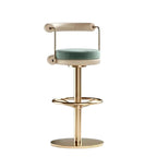 Luxury Adjustable Swivel Bar Stool Stainless Steel Velvet Chair