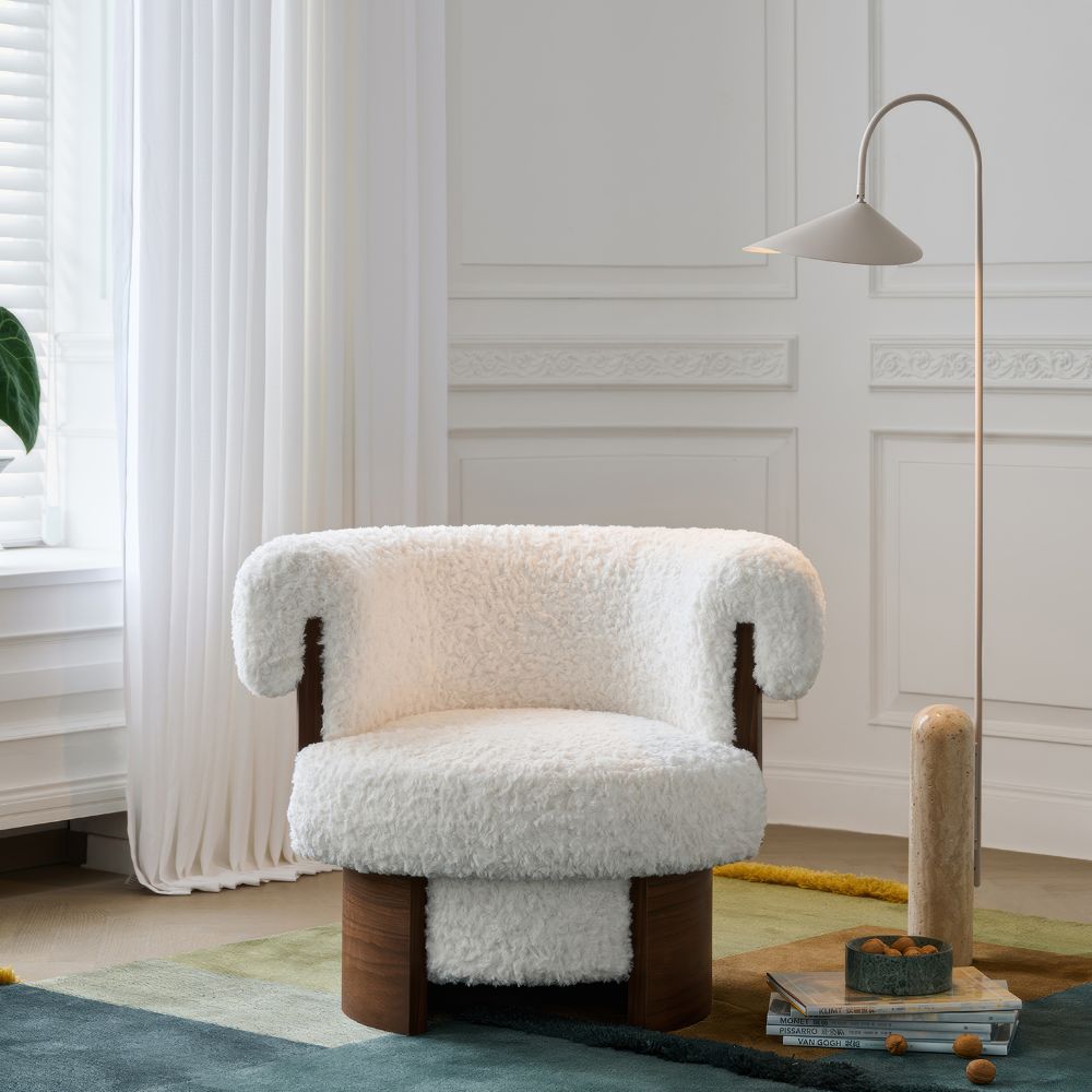 French Vintage Lamb-Shaped Swivel Chair