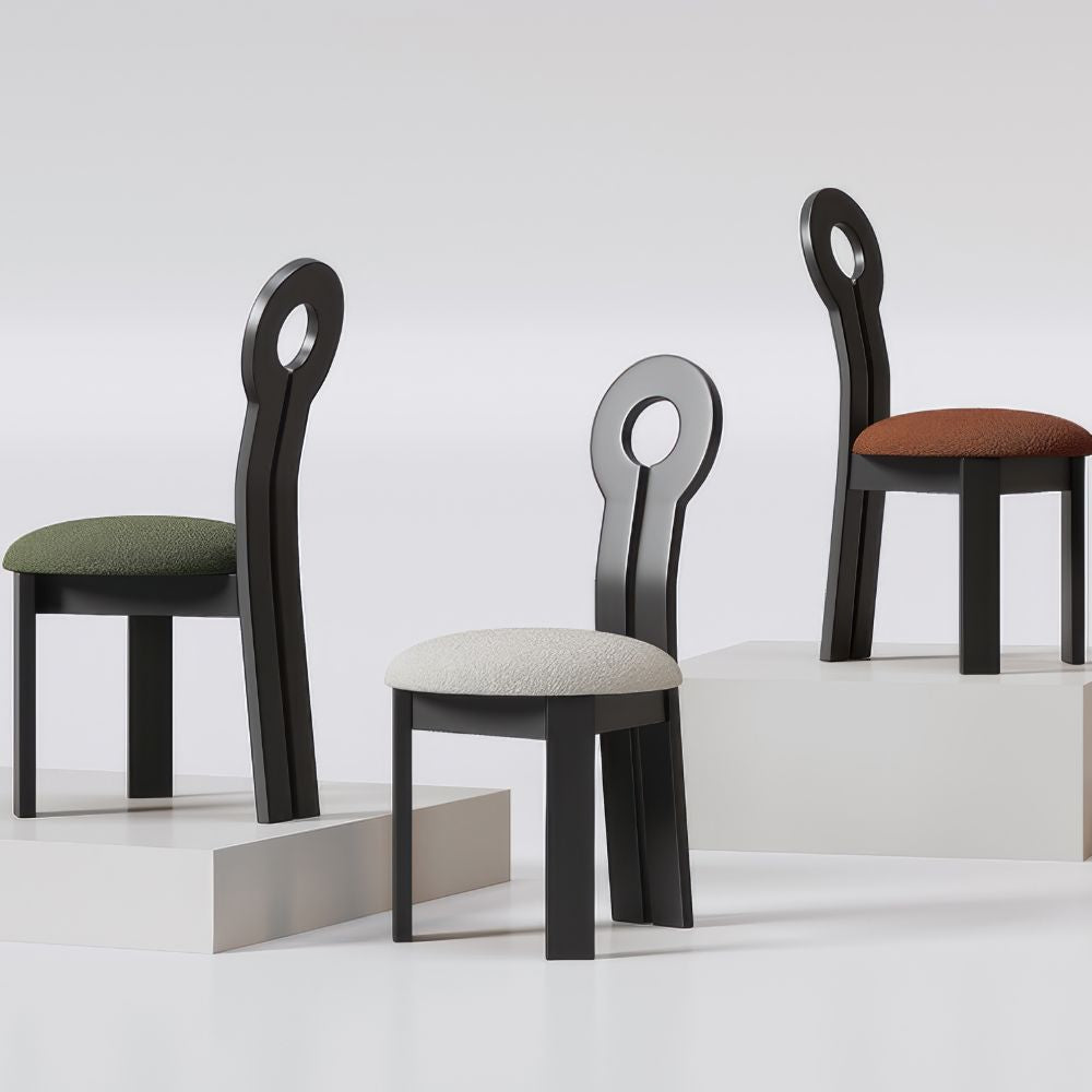 Set of 2 | Retro French Dining Chair – Solid Wood Keyhole Style