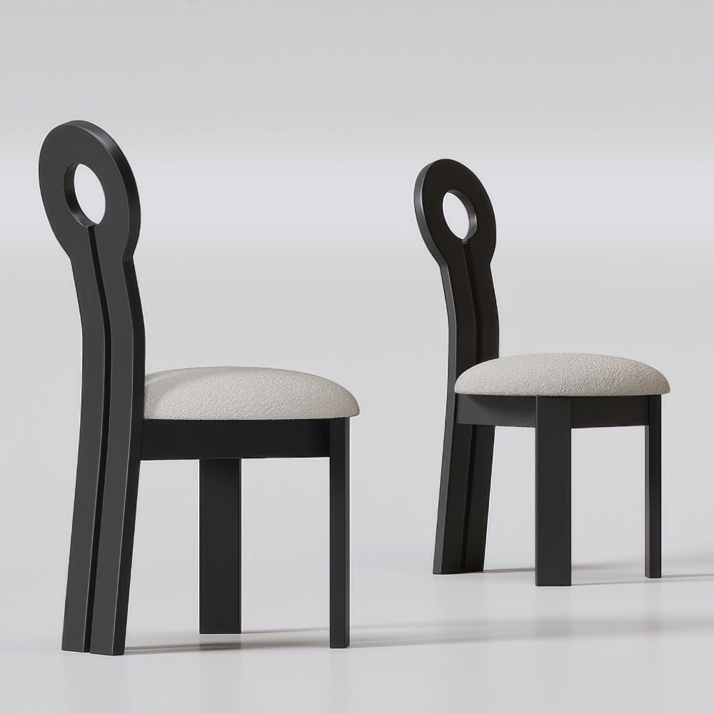 Set of 2 | Retro French Dining Chair – Solid Wood Keyhole Style