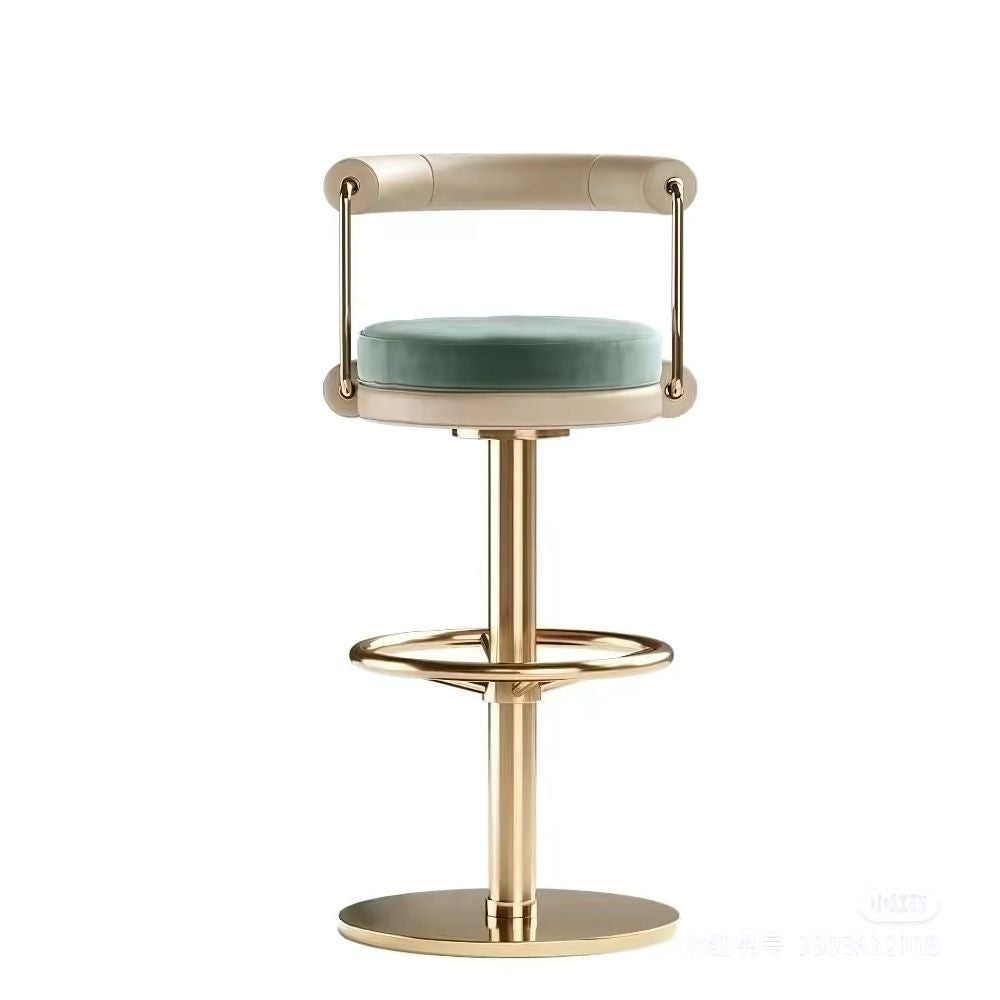 Luxury Adjustable Swivel Bar Stool Stainless Steel Velvet Chair
