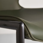 Light luxury metal backrest stool saddle leather dining chair