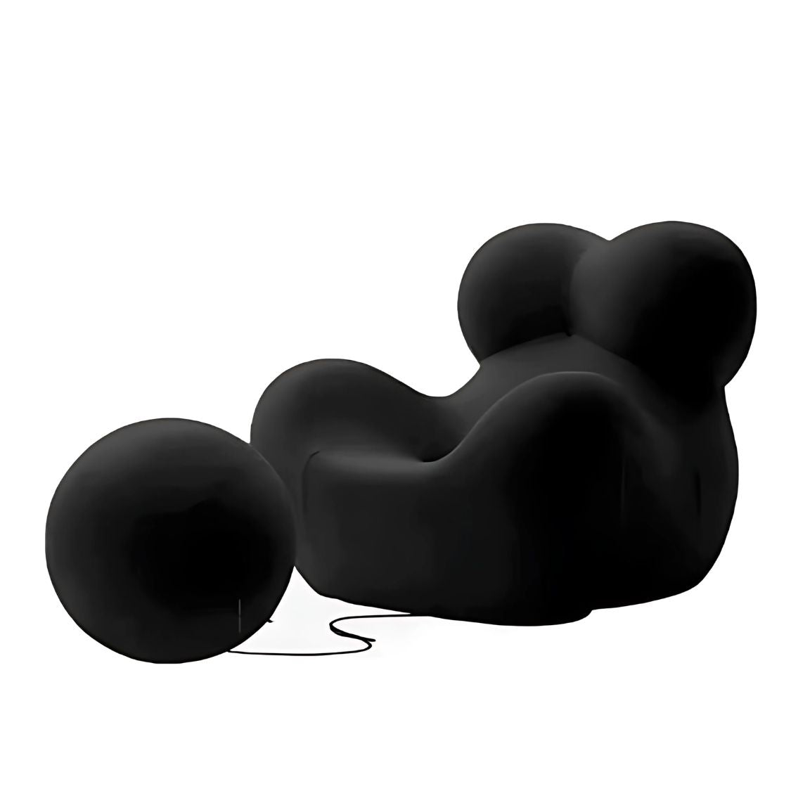 Shaped Single Couch with Round Ottoman