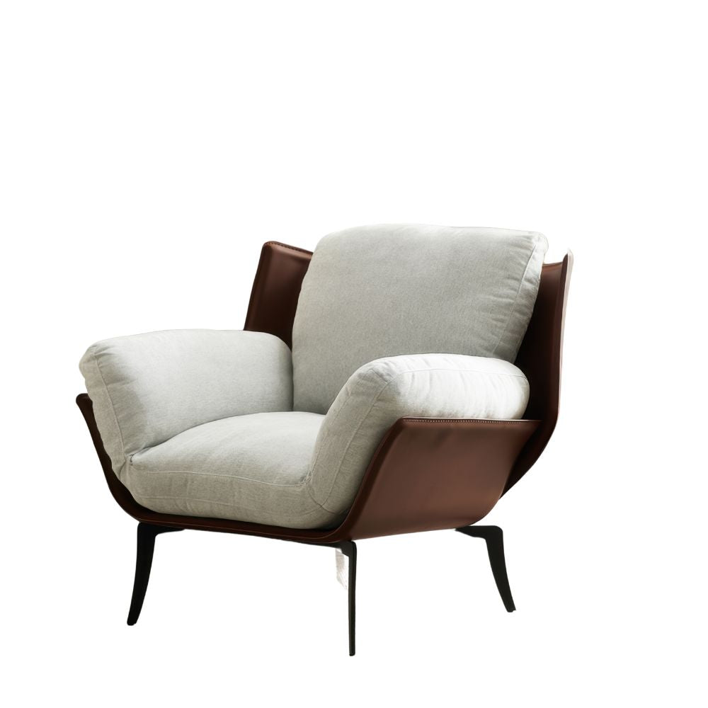 Italian minimalist lounge chair — a comfortable single-seat sofa.