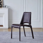 Saddle leather modern light luxury dining chair