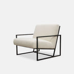 Luxe Off White Boucle & Black Chair