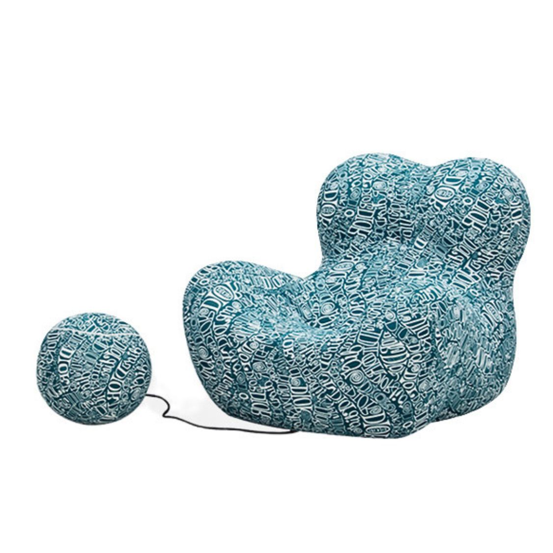 Shaped Single Couch with Round Ottoman