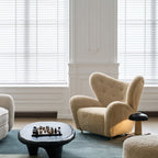 Vintage-Inspired Movable Single Lounge Chair for Living Room